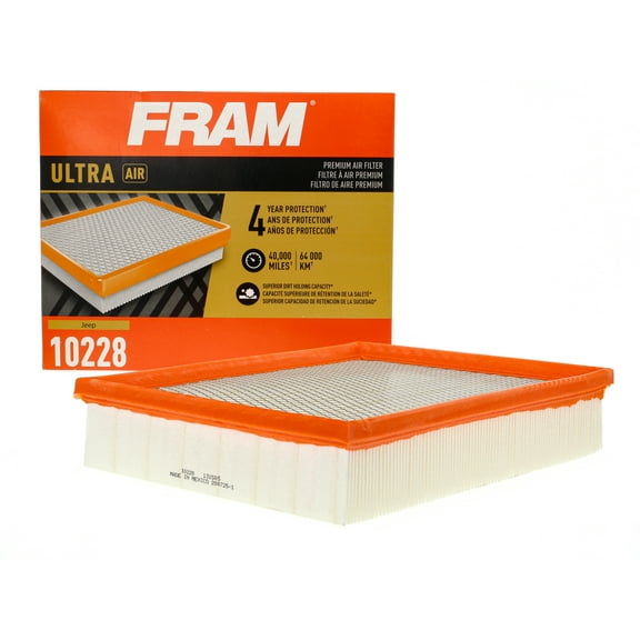 FRAM Ultra Air XGA10228, Premium Engine Air Filter, Replacement Filter for Select Dodge, Jeep Vehicles Fits select: 2008-2012 JEEP LIBERTY, 2007-2011 DODGE NITRO