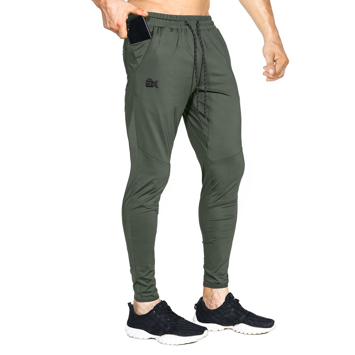 BROKIG Mens Lightweight Gym Jogger Pants,Men's Workout Sweatpants with Zip Pocket