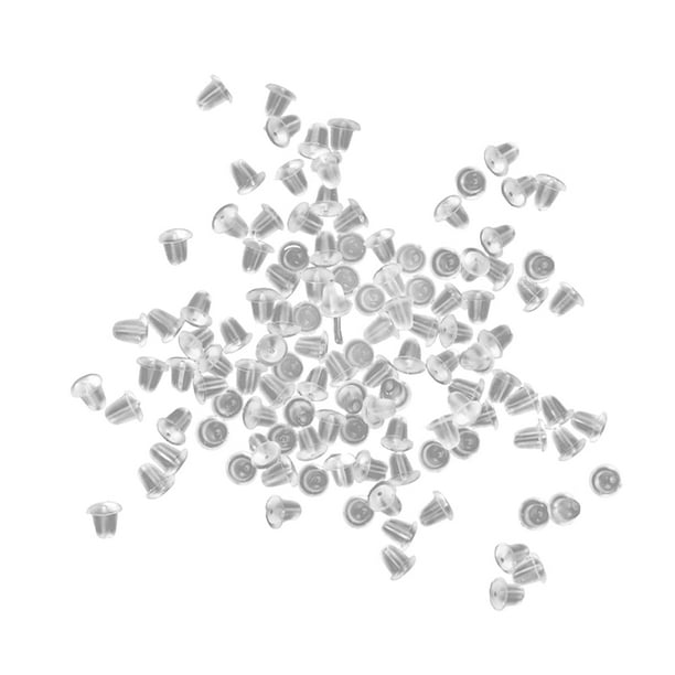 EeaseMX 100 piezas de cierres de plástico transparente para pendientes (blancos)