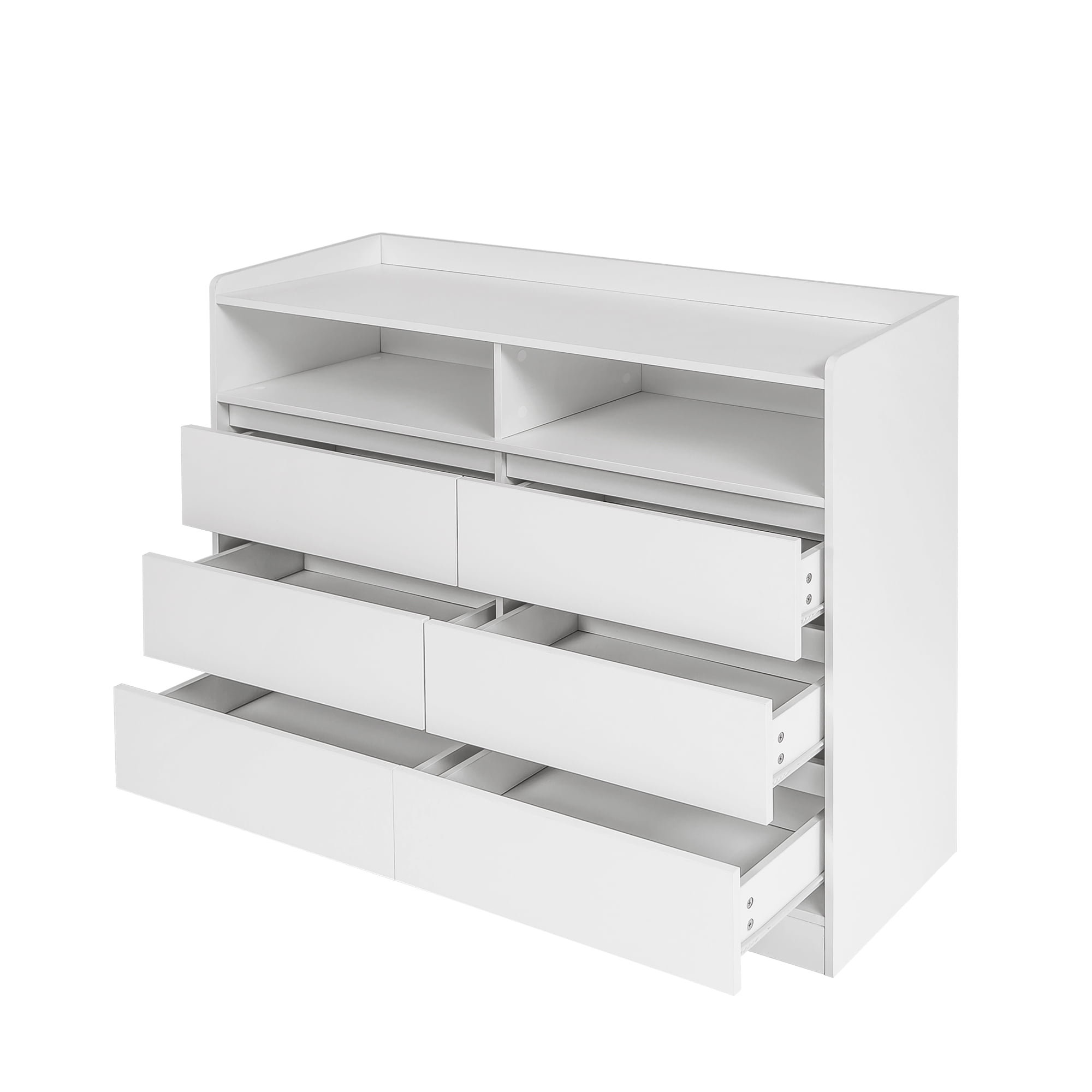 Kepooman 51" Living Room 6-Drawers Storage Display Cabinet, Modern White Console Table with 16 Colors LED Lights Kepooman 51" Living Room 6-Drawers Storage Display Cabinet, Modern White Console Table with 16 Colors LED Lights
