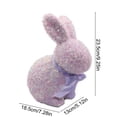 thumbnail image 3 of Adorno de conejo de Pascua – Conejo de pie, espuma, multicolor, 9,25" de alto, lazo brillante, detalle de mesa, decoración de vacaciones de primavera, 3 of 6