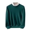 thumbnail image 2 of Ynynloco Mens Crewneck Sweaters Solid Color Slim Long-sleeved Fit Lightweight Knit Pullover Sweaters for Casual, 2 of 2