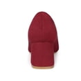 thumbnail image 2 of BLISSFUL STEP Women's Pointy Toe Slip-on Low Block Heels Pumps, 2 of 6