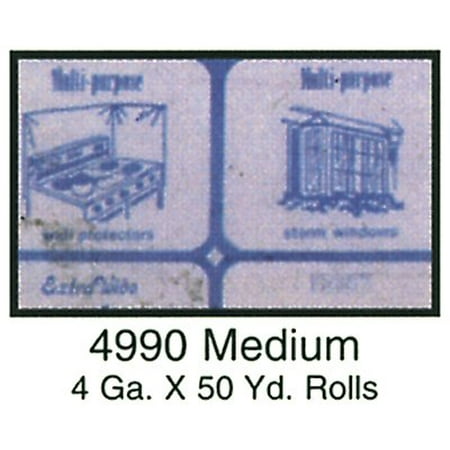 Clear Vinyl 54" Wide 50yd Roll-Medium 4 Gauge, Blue Paper