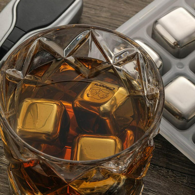 Whiskey Stone Gift Set - Stainless Steel Whiskey Stones in a Wooden Army  Crate | Reusable Ice Cube for Whiskey | Whiskey Gift Set for Men, Dad