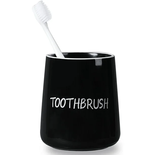 Toothbrush Holder for Bathroom Vanity and Countertop, Ceramic Farmhouse