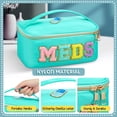 thumbnail image 4 of Estuche de maquillaje Geetery Chenille Letter Bag de nailon verde para mujer, 4 of 7