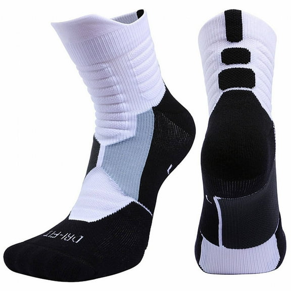 TELOLY 1Pairs Mens Socks,Quick Dry Long Socks,Soft Cotton Comfort No Show Socks,L,White