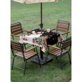 thumbnail image 3 of Outdoor Tablecloth with Umbrella Hole and Zipper, Black Christmas Square Table Cloth 54x54 Inch Waterproof Tablecloth, Snowman Xmas Tree Ball Elk Snowflake Picnic Table Cover for Patio Camping, 3 of 7