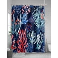 thumbnail image 5 of Fsddascl Coastal Ocean Shower Curtain Set - Small 36" x 72" Washable Bathtub Curtain with 12 Hooks, Summer Fish Colorful Coral Waterproof Fabric Stall Shower Curtains for Bathroom/Bathtub Décor, 5 of 6