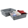 thumbnail image 2 of CadineUS  32L Plastic Commercial Utility Bus Box, Pack of 4 Plastic Rectangle Bus Tub, Grey, 2 of 6