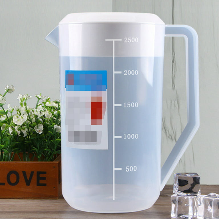 2500ML Plastic Measuring Water Pitcher Jug with Lid for Cold Water Tea Juice