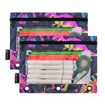 thumbnail image 2 of Neon Funny Dinosaurs 2 Pack Pencil Pouch for 3 Ring Binder Smooth Zipper Folders with Pockets Clear Window Pencil Case, 2 of 6
