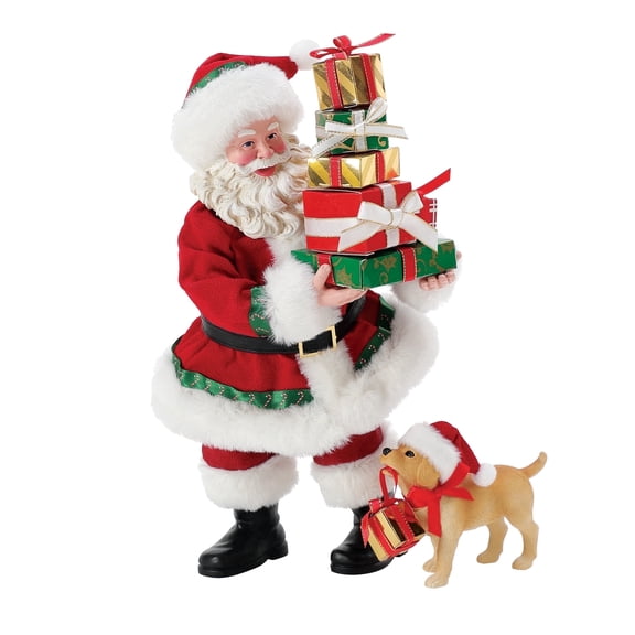 Department 56 Possible Dreams Santa Claus Furry Helper Multicolor Christmas Figurine 10.5in H