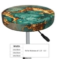 thumbnail image 4 of Disketp Emerald Color Gold Marble Funda Redonda para Taburete, Funda de Cojín para Silla de Bar Suave y Elástica-13 inch, 4 of 7