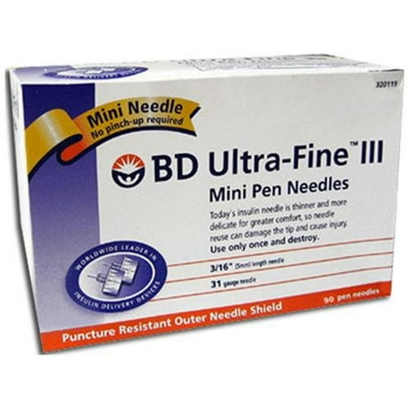 BD Ultra Fine Pen Needles Mini 5mm X 31G , 90 Ct.