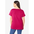 thumbnail image 4 of Roaman's Women's Plus Size Cotton Ultimate V-Neck Tee, 4 of 4