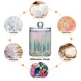 thumbnail image 6 of Yayeee 4 Pack Qtip Holder Bathroom Cotton Swab Canister with Lid Clear Dispenser Set, Green Deer, 6 of 6