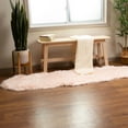 thumbnail image 3 of Ultra Soft Faux Sheepskin Fur Shag Rug Light Pink 2' x 6' Sheepskin, 3 of 7