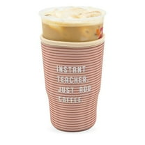 GoCuff Reusable Iced Coffee Insulator Sleeve Neoprene Holder - Instant Teacher - Large