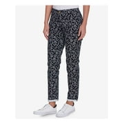 TOMMY HILFIGER Womens Navy Printed Straight leg Casual Pants Regular Size: 16