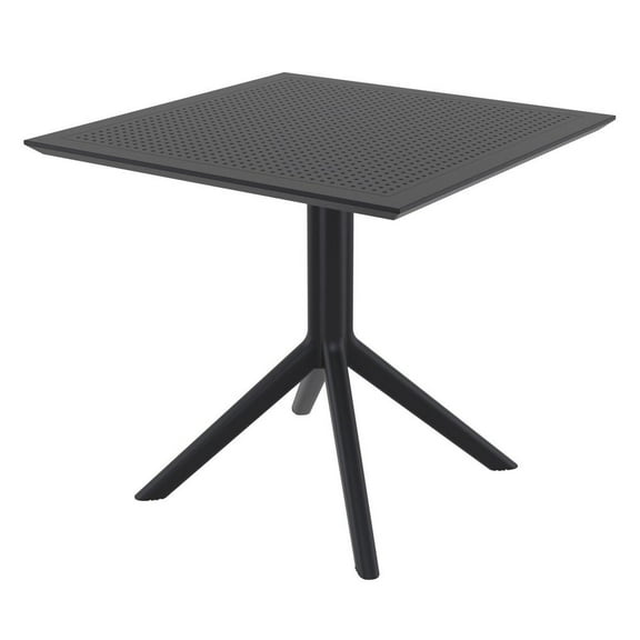 Compamia Sky 32" Square Patio Bistro Table in Black