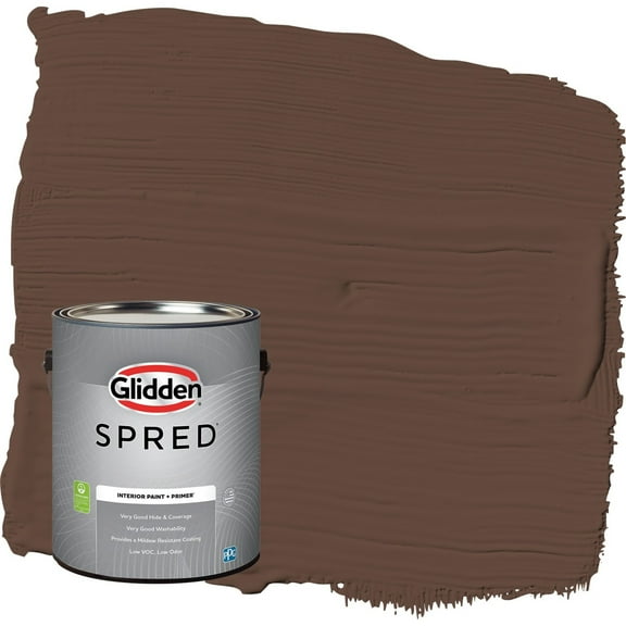 Glidden Spred Fudge / Brown Eggshell Interior Paint with Primer, 1 Gallon