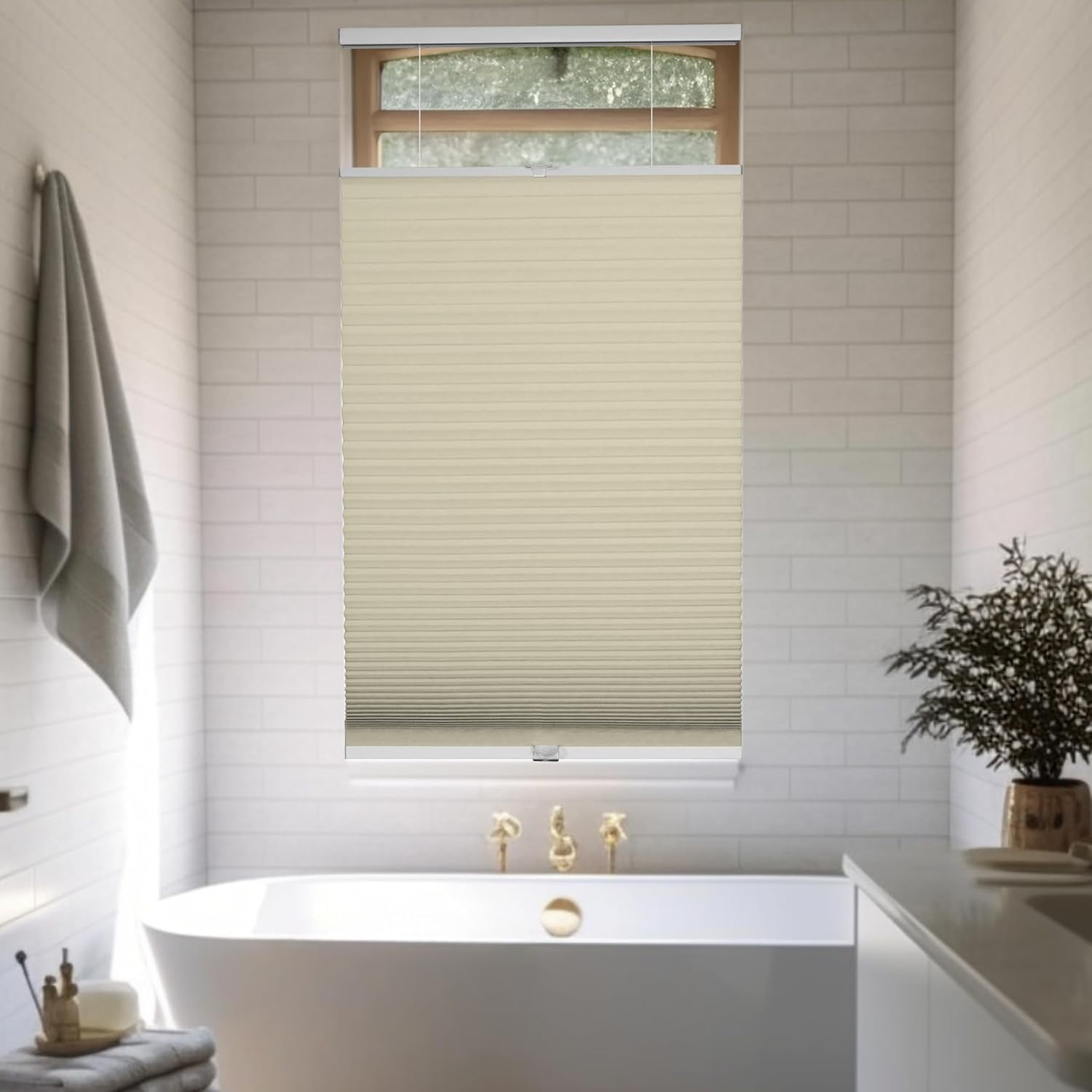 Chicology Beige Blackout Cordless Top Down Bottom Up Cellular Shades 36 in. W x 48 in. L