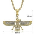 thumbnail image 3 of Stainless Steel Iran Faravahar Ahura Mazda Pendant Gold Color Zoroastrian Necklace For Men Women Hip Hop Iced Out Jewelry Gift-Good, 3 of 5