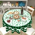 thumbnail image 4 of St. Patricks Day Tablecloth Round 60 Inch Green Shamrock Plaid Decorative Table Cloth Washable St Patricks Day Table Cover for Kitchen Dining Table Party Picnic Holiday Indoor Outdoor Home Decor, 4 of 6