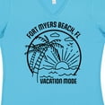 thumbnail image 4 of Inktastic Summer Vacation Mode Fort Myers Beach Florida Women's V-Neck T-Shirt, 4 of 5
