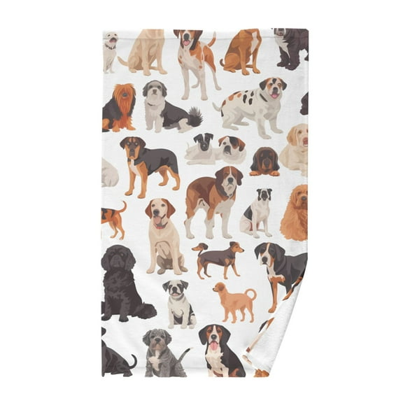 Cartoon Cute Funny Dogs Cotton Face Towels Absorbent Hand Towel Soft Bathroom Towel for Kitchen Hotel Decoration