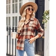 thumbnail image 6 of Zeagoo Flannel Cropped Jacket Wool Blend Shacket Plaid Button Down Shirt Fall Winter Fashion Long Sleeve Coat with Pockets, 6 of 6
