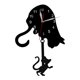 thumbnail image 4 of Reloj de pared, bonito regalo ideal, bricolaje, tema animal, forma de y , reloj colgante, decoración para oficina, cocina, interior, 4 of 9
