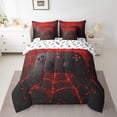 thumbnail image 2 of Manfei Kids Gamepad Controller 7-Piece Twin Bedding Sets,Console Video Game Bedding Comforter Set,Black Red Sheet Sets For Boys,Luxury Bedroom Decor Reversible, 2 of 8