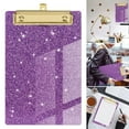 thumbnail image 4 of Farfi Clipboard Glitter Glossy Surface Smooth Writing Rounded Corners Strong Clamping Force Supporting High Toughness Bending-resistant Backing Plate Office Supplies (Blue), 4 of 13