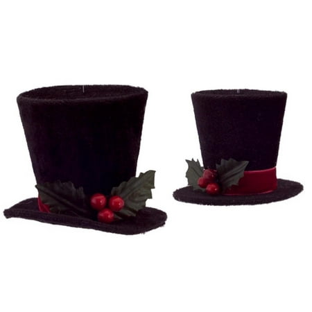 pack of 8 black top hat with holly and berries christmas ornaments 25 3 - Top Hat Christmas Decorations pack of 8 black top hat with holly and berries christmas ornaments 25 3 - Top Hat Christmas Decorations