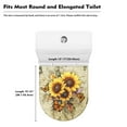 thumbnail image 5 of ZIATUBLES Sunflower Butterfly Print Toilet Bowl Lid Cover with Elastic Edges Washable Polyester Bathroom Covers Fits Round Oval Elongated Lids Bathroom Decor Accessories, 5 of 6