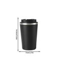 thumbnail image 4 of Coffee Mug to Go Stainless Steel Thermos Double Wall Insulated Coffee Cup Reusable Travel Mug with Leak Proof Lid, Black, 4 of 5