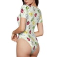 thumbnail image 2 of Xecao Insects Pattern Women's Crew Neck Body Suit, Short-Sleeved Bodysuit and Basic Swimsuit,Both Comfort and Style for Dating and Daily life -X-Large, 2 of 7