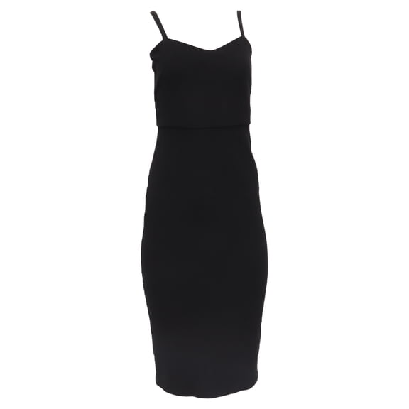 Pre-Owned Max Mara Fitted Midi Dress in Black Viscose