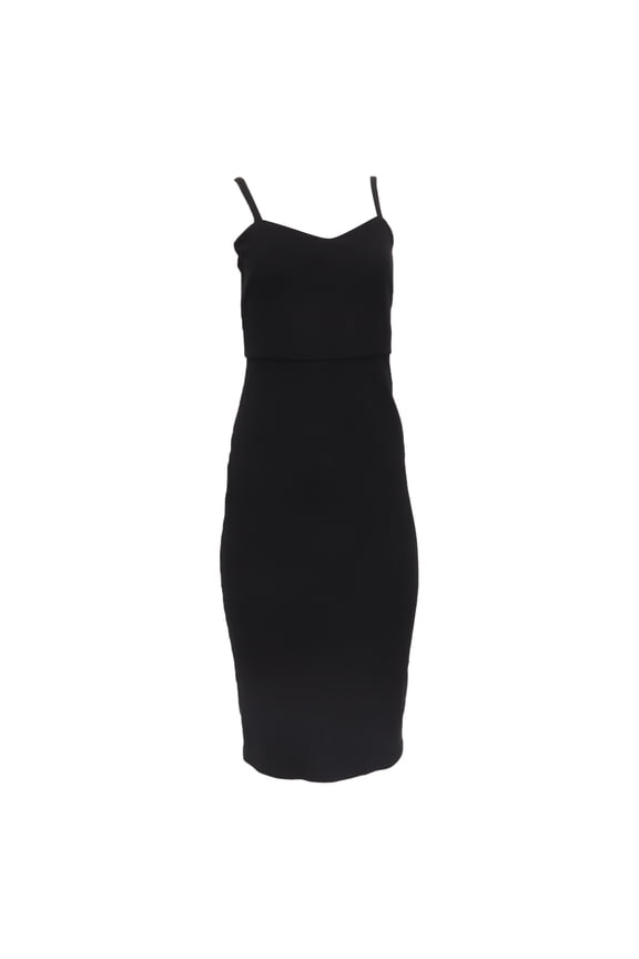 Pre-Owned Max Mara Fitted Midi Dress in Black Viscose
