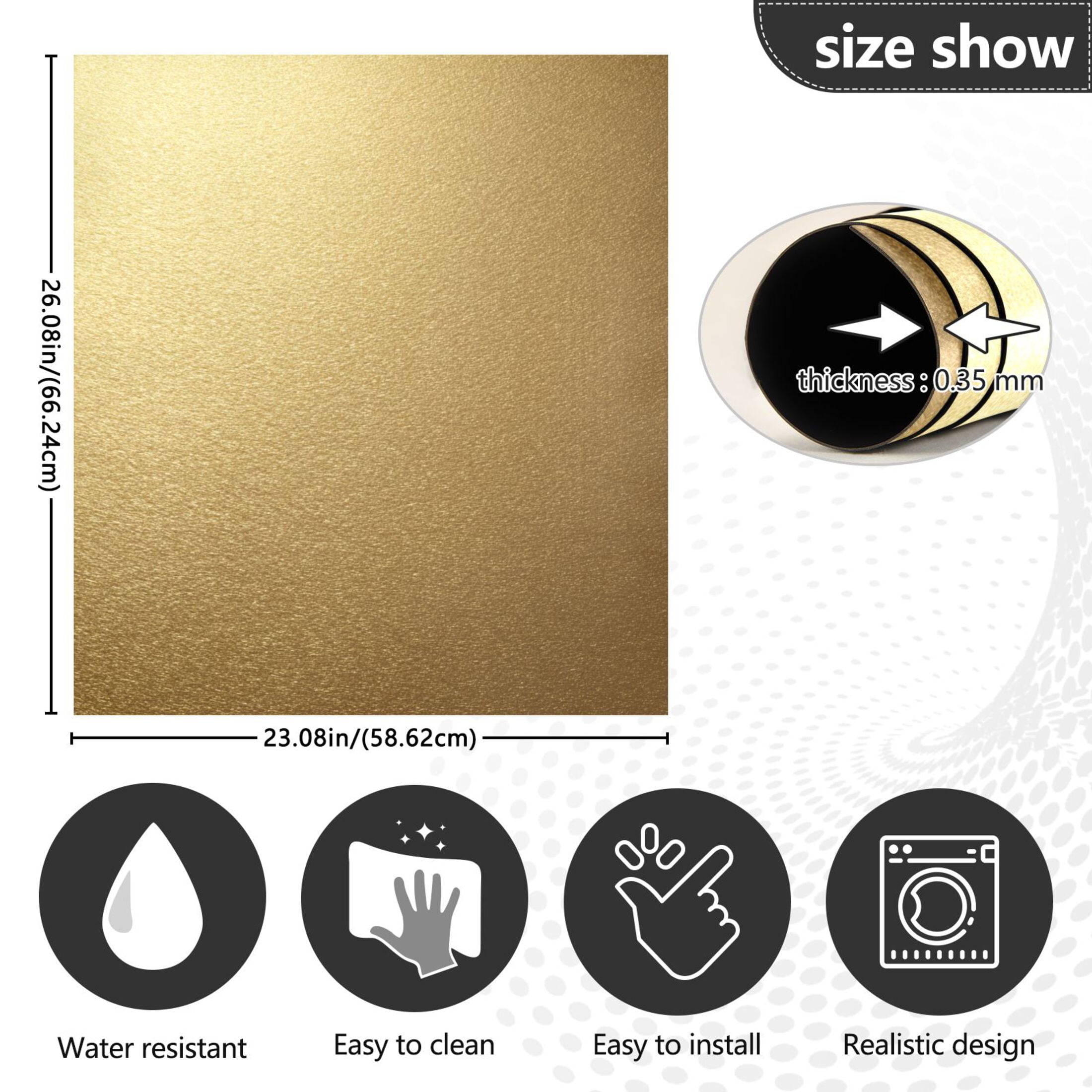 IAUYY Magnetic decorative sticker - 23x26 Inch PVC Refrigerator Decorative Cover, Removable DIY Art for Kitchen Appliances Subtle Texture