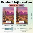 thumbnail image 2 of Álbum de pegatinas reutilizable con diseño de cactus del desierto, tamaño A5, 40 hojas, organizador de pegatinas reutilizables, libro de almacenamiento, libro de pegatinas con pinzas y espátula., 2 of 9