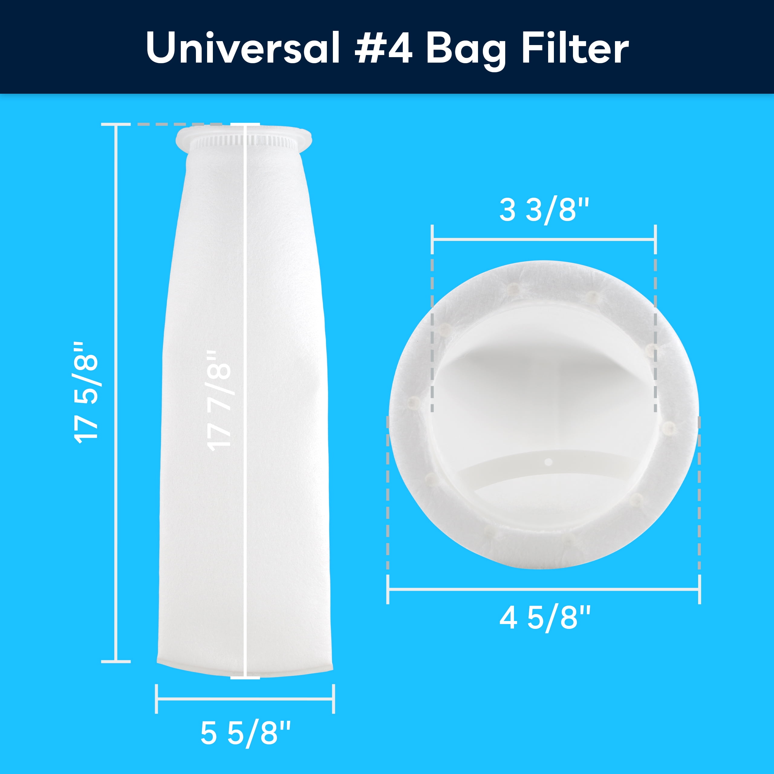 SpiroPure SP-BP-420-5 5 Micron #4 (20”) Glazed Polypropylene Felt Liquid Bag Filter BP-420-5 155386-03 (Case of 40)