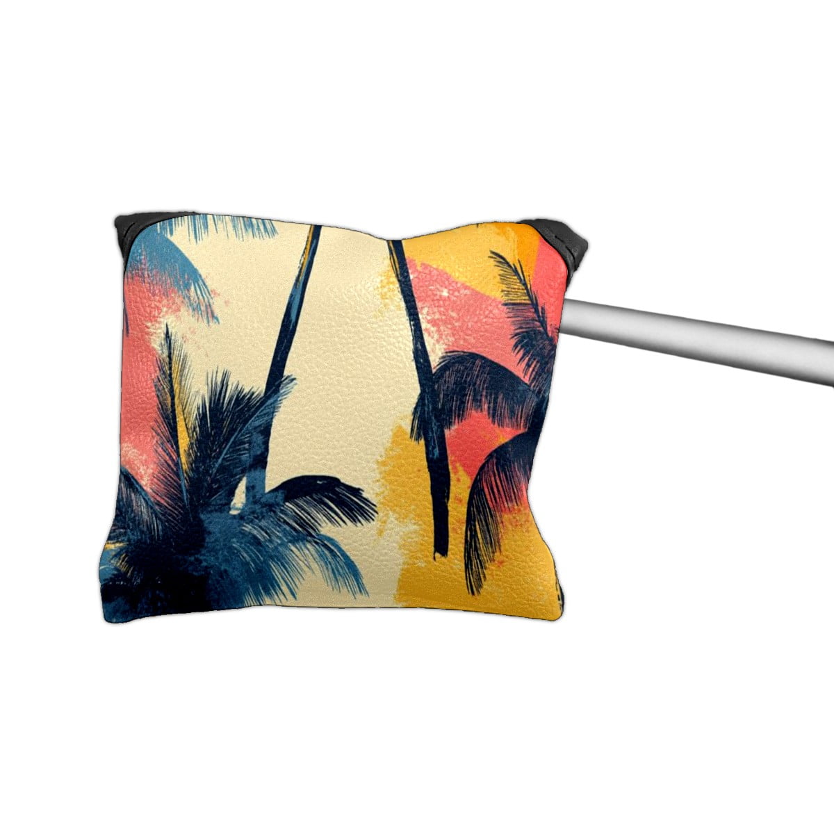 Golf Mallet Putter Cover Premium Leather Golf Putter Head Cover with Magnetic Closure, Golf Cover for Men and Women Coconut Tree Pattern