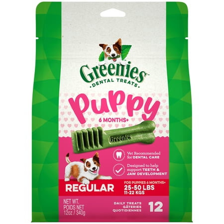 Greenies Puppy 6+ Months Regular Natural Dental Dog Treats, 12 oz. Pack (12