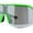 Green Silver Mirror, variant on Xloop Silver Mirror Shield Oversize Half Rim Neon Plastic Sport Sunglasses Yellow