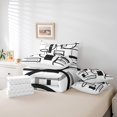 thumbnail image 5 of Manfei Modern Circle Abstract Bedding Comforter Set 7-Piece, Geometric Stripe King Bedding Sets, Chic Minimalst Reversible Bed Sheets, Breathable Home Decor, 5 of 7