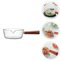 HONMEET Mini Glass Cooking Pot with Handle for Soup, Noodles, - Small Saucepan 1Pc